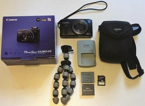 Canon Powershot SX260 HS Camera + Accessories - Excellent condition!