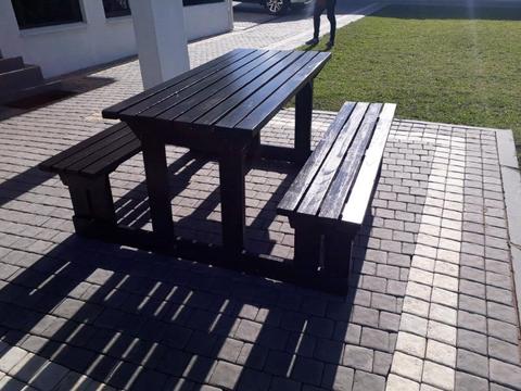 Wood benches
