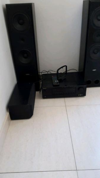 surround sound theater speaker system and amplifier