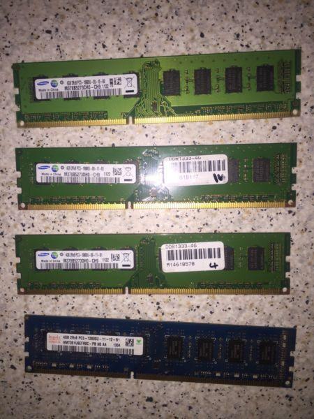 4x 4gig ddr3 Ram