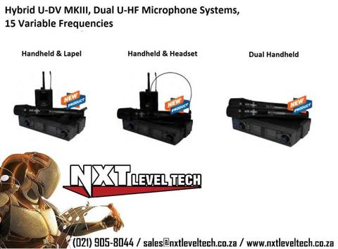 BRAND NEW Hybrid U-DV MKIII, Dual U-HF Microphone Systems, 15 Variable Frequencies