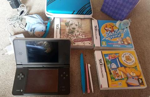 Nintendo DSi XL plus carry case, extra styluses and games