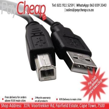 USB 2.0 A To B 1.5m HP, Canon, Lexmark, Epson Printer High Speed Cable