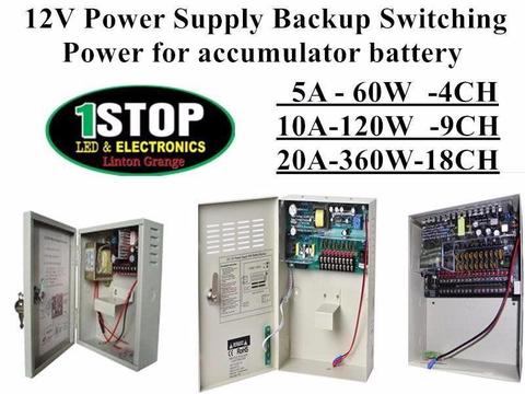12v Power Supply and Backup Switching Power for accumulator 2A,3A,5A,10A,20A,30A