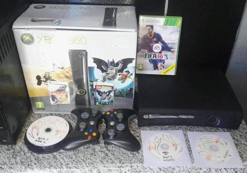 Chipped Xbox 360 Elite 120Gb new with Box 2 Remotes +13 Latest Games