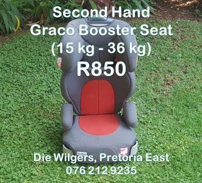 Second Hand Graco Booster Seat (15 kg - 36 kg) - Grey and Red