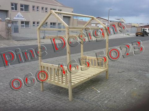 Solid Pine Toddler House Beds for Sale