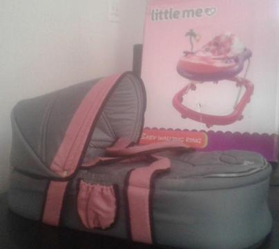Walking ring and carry cot for sale