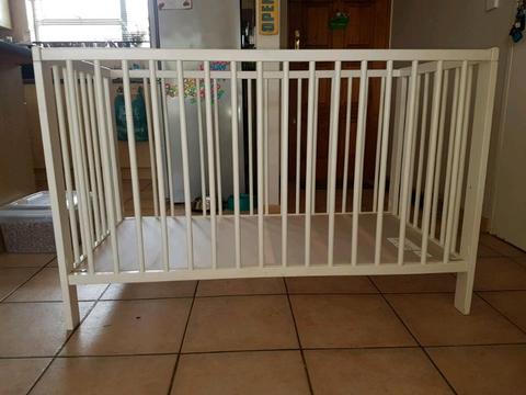 2 White wooden baby cots for sale