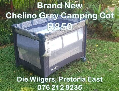 Brand New Chelino Grey Camping Cot