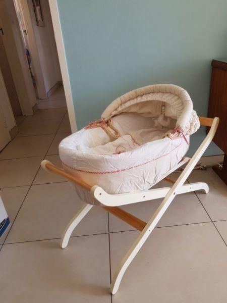 Moses basket and stand for baby
