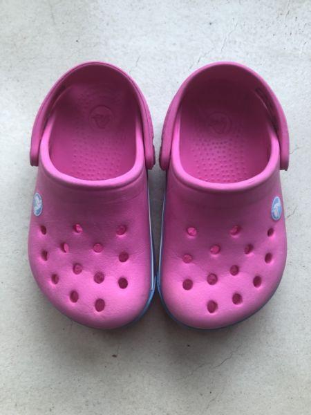 Pink Crocks size 4-5