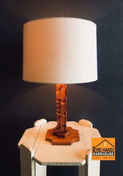 Bedside lamp with cream lamp shade