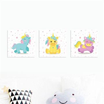 Nursery Canvas Wall Art - Set of 3 (200mm x 200mm)