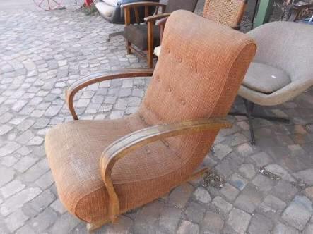 Vintage retro mid century banana rocking chair