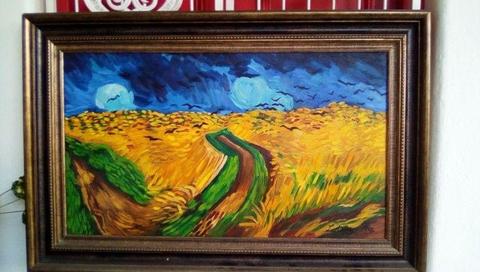 WHEATFIELD WITH CROWS OIL PAINTING