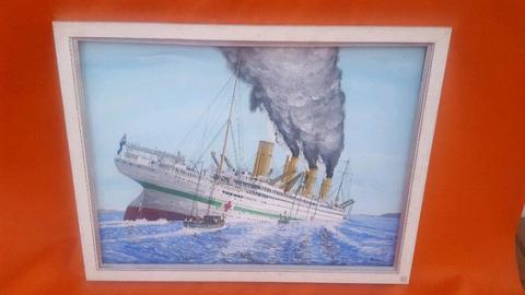 Sinking of the Britanic. Original oil painting