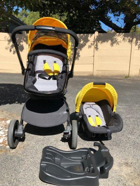 Bounce - 3 In 1 Travel System - Black and Yellow