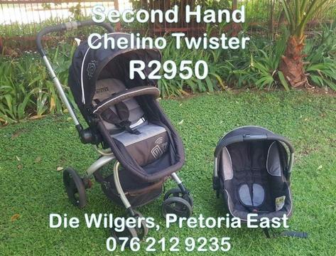 Second Hand Chelino Twister Travel System (Grey and Black)