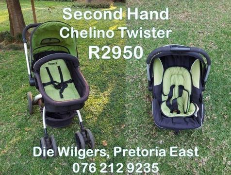 Second Hand Chelino Twister Travel System (Green and Black)