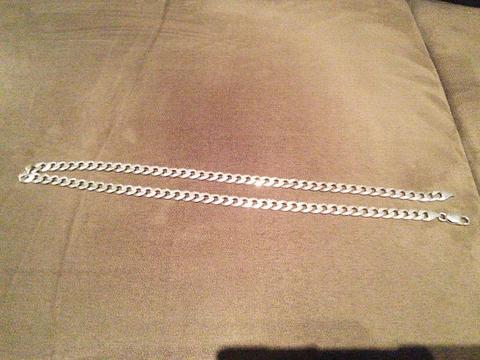 Silver Chain , 520mm length,7mm thick