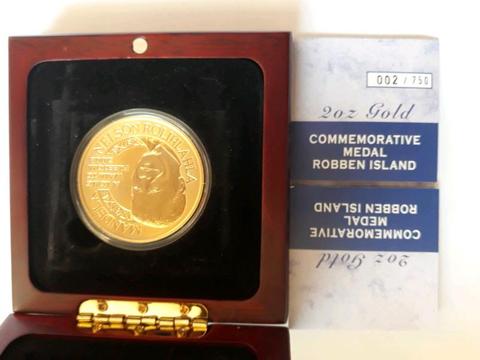 2Oz Gold Commemorative Medal Robben Island