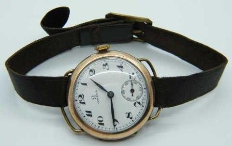 Vintage OMEGA 1920's Gold Plated mens watch - running