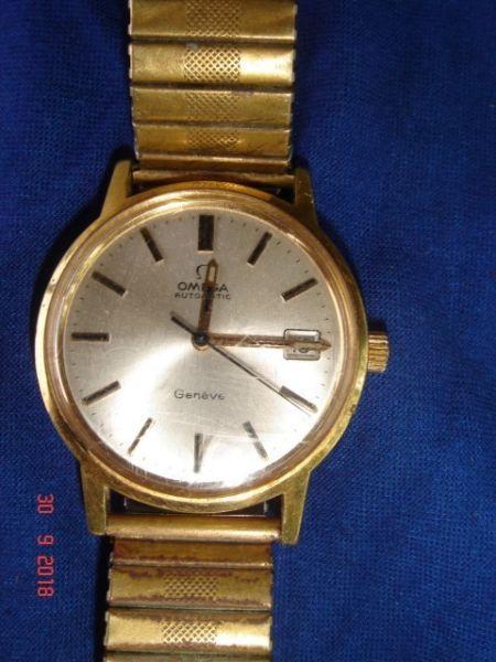 Omega 1970 s- Automatic Men wrist watch, Geneve original box and leather strip