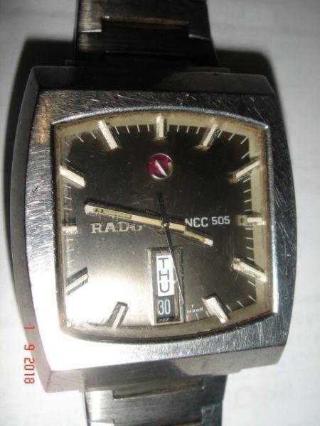 Vintage 1970_s, RADO- NCC 505, Automatic, st/steel, men wrist watch, working condition