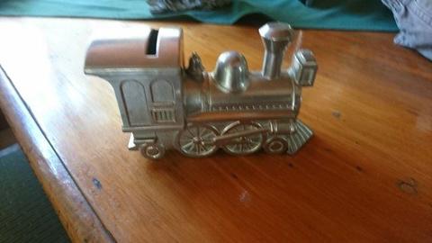 Silver Plated train Moneybox