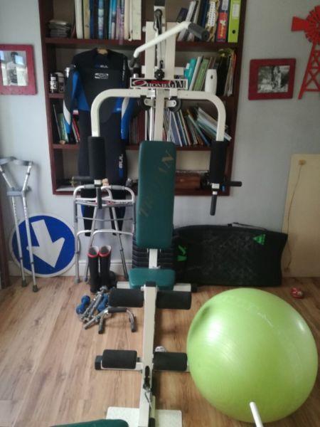 Trojan home gym and weights for sale