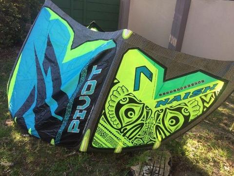 Kite NAISH Pivot 7m2 and 5m2 in perfect condition with bars & lines