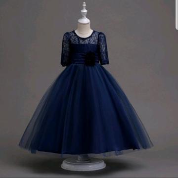 2x navy flower girl dresses for sale