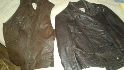 leather Jacket and waist coat
