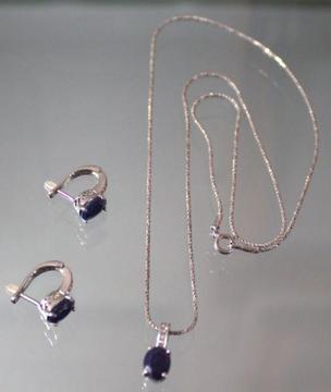 Sapphire Necklace & Earings - R1,950.00