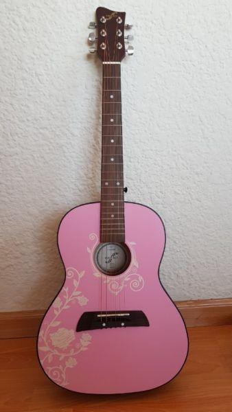 Beautiful FIRST ACT Wooden Guitar in pink! As good as new!