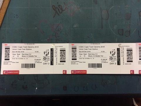 Two Tickets for Sevens Rugby Sunday 9/12