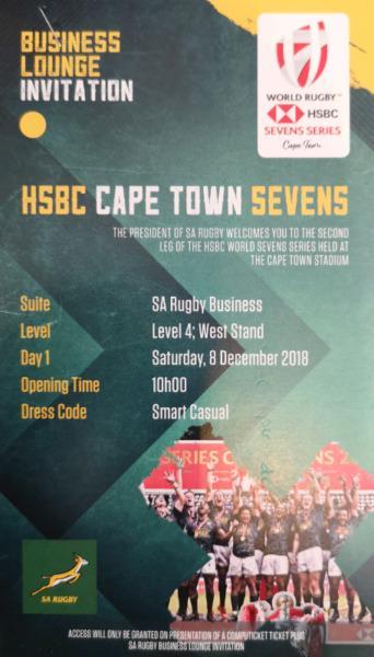 Sa Rugby Suite Tickets for HSBC 7 Rugby