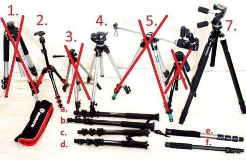 Tripods and monopods for sale