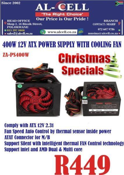 400W COOLING FAN ATX 12V COMPUTER POWER SUPPLY