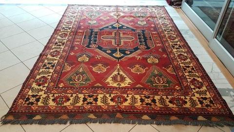 Afghan kargahi carpet 297cm x 209cm hand knotted (with certificate)