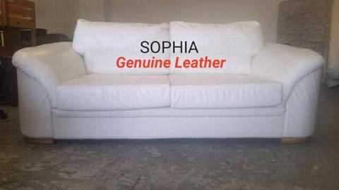 ✔ GORGEOUS!!! Sophia 100% Leather 3 Seater Couch