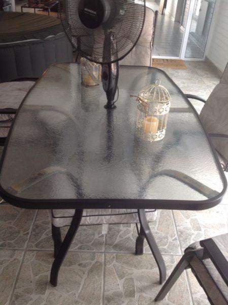 Glass outdoor table