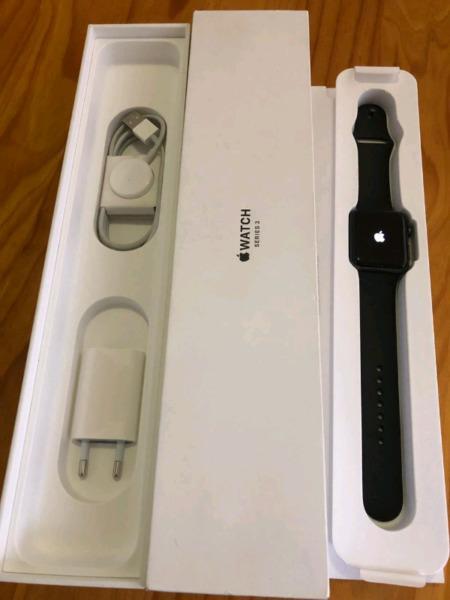 42MM IPHONE WATCH SERIES 3 SPACE GREY ALUMINIUM CASE WITH BLACK SPORT