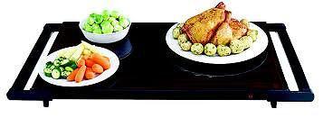 ELEGANT TEMPERED GLASS FOOD WARMING TRAY PERFECT FOR KEEPING BRAAI'S.. CATERED FOODS
