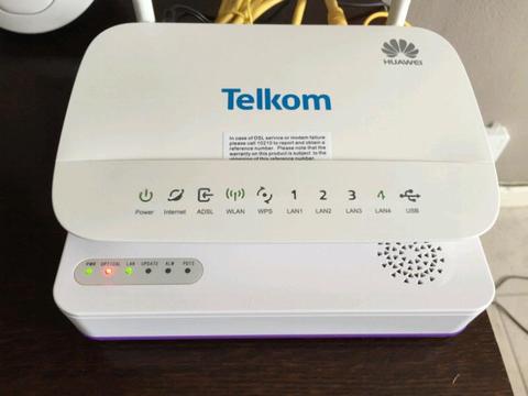 Alcatel Lucent Optic Fibre Router and Telkom ADSL Router for sale