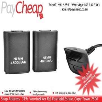 3 in1 2 Pcs Ni-MH 4800mAh Rechargeable Battery Pack Kit+ USB Cable Charging Charger Backup for Micro