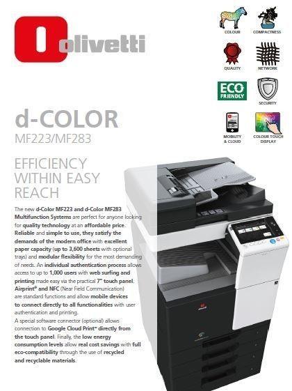 MFP d-color MF283 printer, Scanner and Copier - Take over lease contract