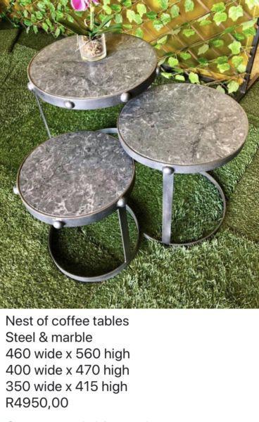 Marble & Steel coffee tables