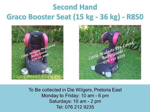 Second Hand Graco Pink and Black Booster Seat (15 kg - 36 kg)